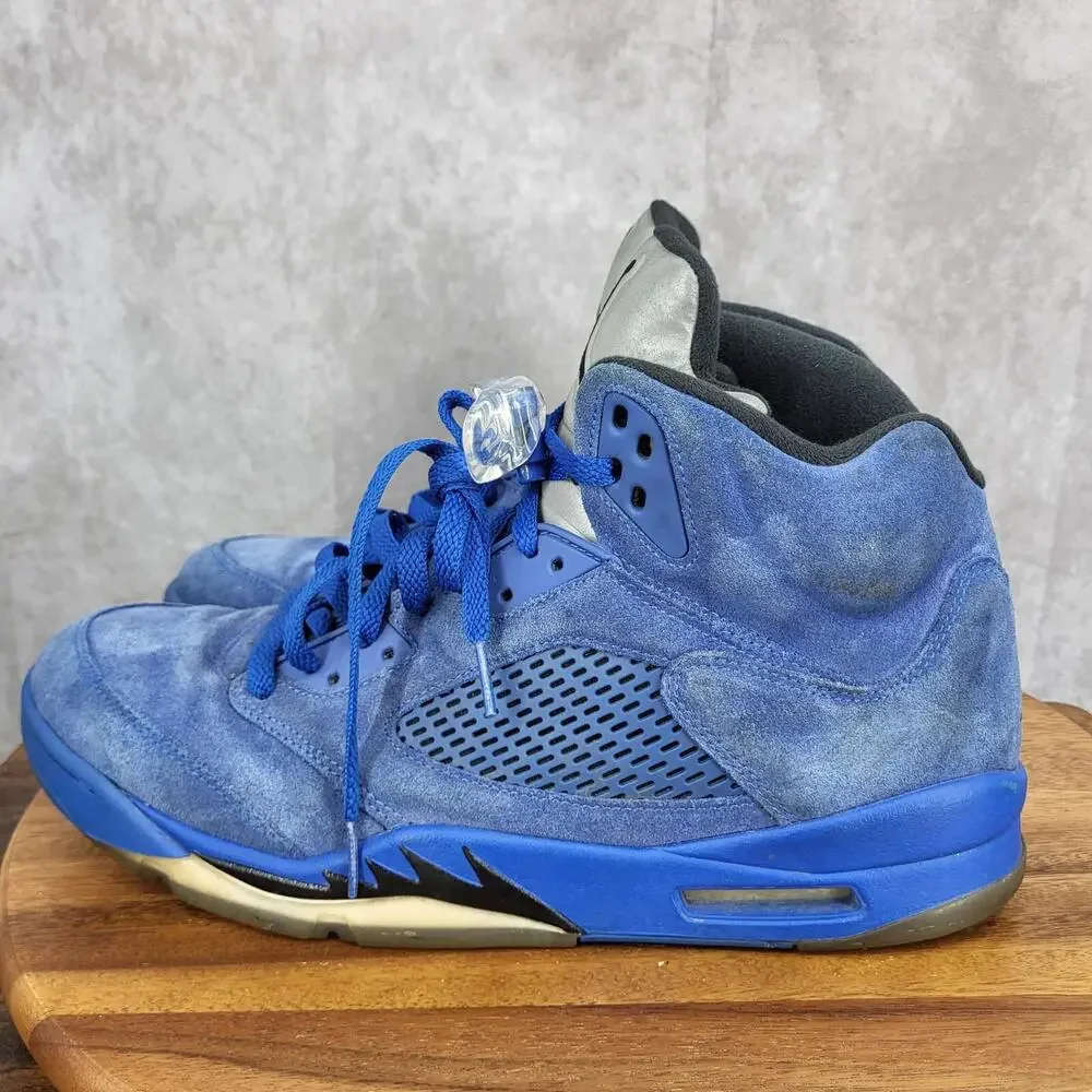 Air Jordan 5 Retro‎ Blue Suede Sneakers Mens 13  Basketball Shoes Authenticated